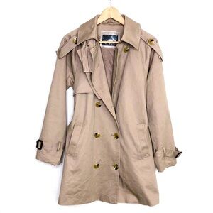 Jazzevar tan double breasted rain coat jacket